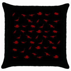 Dinosaurs Pattern Throw Pillow Case (black) by ValentinaDesign