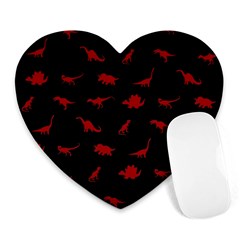 Dinosaurs Pattern Heart Mousepads by ValentinaDesign