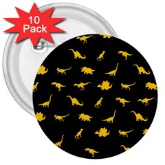 Dinosaurs Pattern 3  Buttons (10 Pack)  by ValentinaDesign