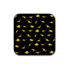 Dinosaurs Pattern Rubber Coaster (square)  by ValentinaDesign