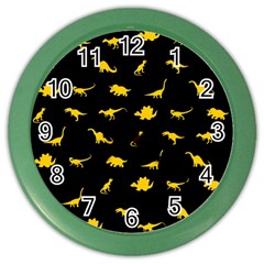 Dinosaurs Pattern Color Wall Clocks by ValentinaDesign