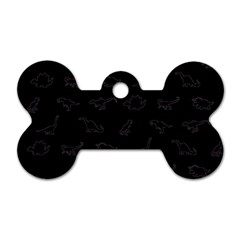 Dinosaurs Pattern Dog Tag Bone (two Sides) by ValentinaDesign