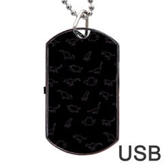 Dinosaurs Pattern Dog Tag Usb Flash (one Side) by ValentinaDesign