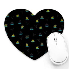 Cactus pattern Heart Mousepads