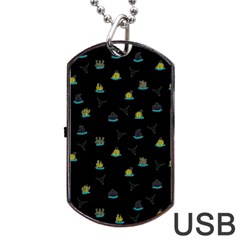 Cactus Pattern Dog Tag Usb Flash (two Sides) by ValentinaDesign