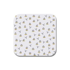 Cactus Pattern Rubber Square Coaster (4 Pack)  by ValentinaDesign