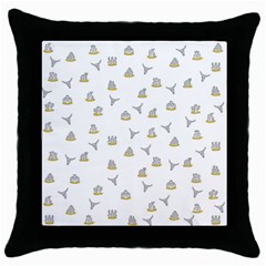 Cactus Pattern Throw Pillow Case (black) by ValentinaDesign