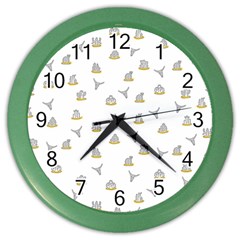 Cactus Pattern Color Wall Clocks by ValentinaDesign