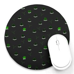 Cactus Pattern Round Mousepads by ValentinaDesign