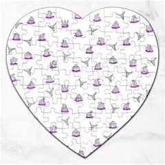 Cactus Pattern Jigsaw Puzzle (heart) by ValentinaDesign