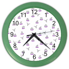 Cactus Pattern Color Wall Clocks by ValentinaDesign