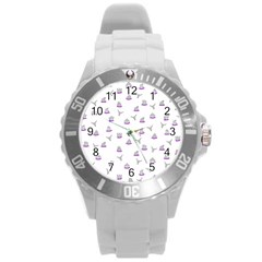 Cactus Pattern Round Plastic Sport Watch (l)