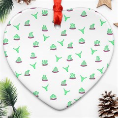 Cactus Pattern Ornament (heart) by ValentinaDesign