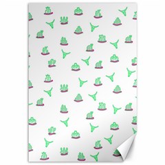 Cactus Pattern Canvas 12  X 18   by ValentinaDesign