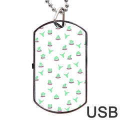 Cactus Pattern Dog Tag Usb Flash (two Sides) by ValentinaDesign