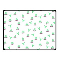 Cactus Pattern Double Sided Fleece Blanket (small)  by ValentinaDesign