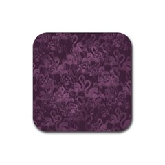 Flamingo Pattern Rubber Coaster (square)  by ValentinaDesign