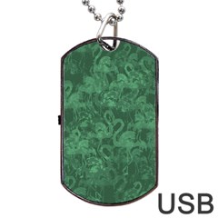 Flamingo Pattern Dog Tag Usb Flash (one Side) by ValentinaDesign