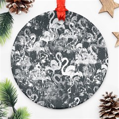 Flamingo Pattern Ornament (round) by ValentinaDesign