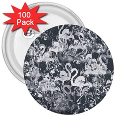 Flamingo Pattern 3  Buttons (100 Pack)  by ValentinaDesign