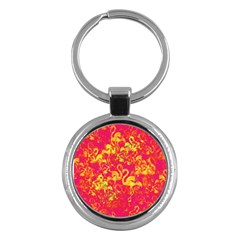 Flamingo Pattern Key Chains (round)  by ValentinaDesign