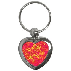 Flamingo Pattern Key Chains (heart)  by ValentinaDesign