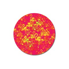 Flamingo Pattern Magnet 3  (round) by ValentinaDesign