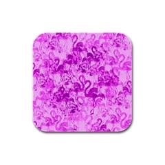 Flamingo Pattern Rubber Square Coaster (4 Pack)  by ValentinaDesign