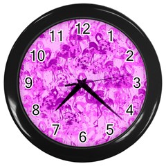 Flamingo Pattern Wall Clocks (black) by ValentinaDesign