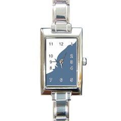 Blue White Hill Rectangle Italian Charm Watch by Mariart