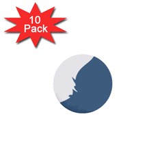 Blue White Hill 1  Mini Buttons (10 Pack) 