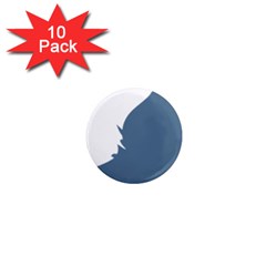 Blue White Hill 1  Mini Magnet (10 Pack) 