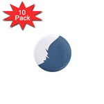 Blue White Hill 1  Mini Magnet (10 pack)  Front