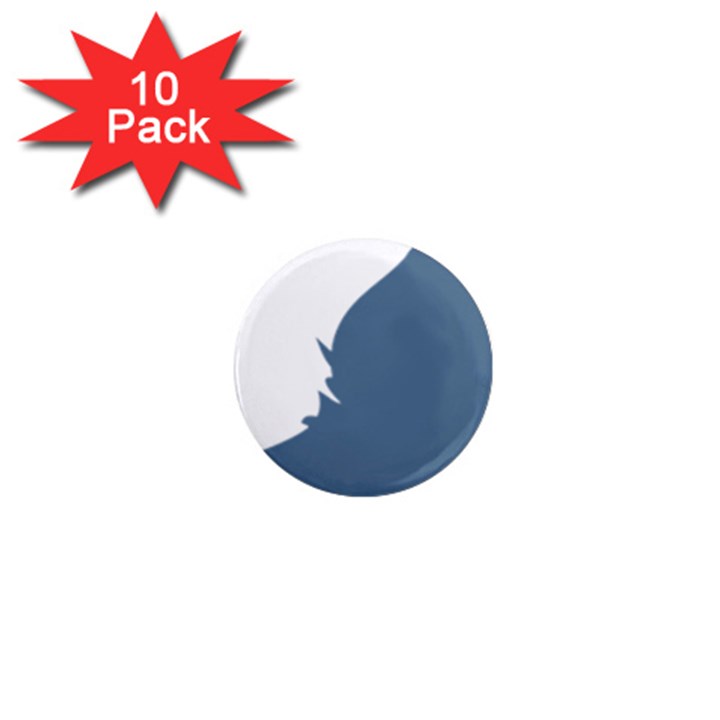 Blue White Hill 1  Mini Magnet (10 pack) 