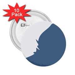 Blue White Hill 2 25  Buttons (10 Pack) 