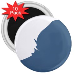 Blue White Hill 3  Magnets (10 Pack) 