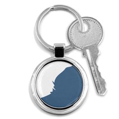 Blue White Hill Key Chains (round) 