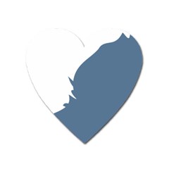 Blue White Hill Heart Magnet