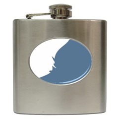 Blue White Hill Hip Flask (6 Oz) by Mariart