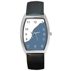 Blue White Hill Barrel Style Metal Watch