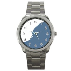 Blue White Hill Sport Metal Watch