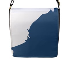 Blue White Hill Flap Messenger Bag (l) 