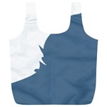 Blue White Hill Full Print Recycle Bags (L)  Front