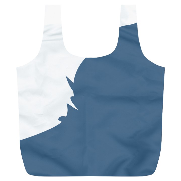 Blue White Hill Full Print Recycle Bags (L) 