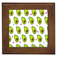 Avocado Seeds Green Fruit Plaid Framed Tiles