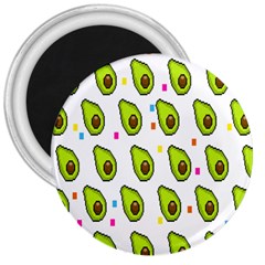 Avocado Seeds Green Fruit Plaid 3  Magnets by Mariart