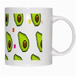 Avocado Seeds Green Fruit Plaid White Mugs Right