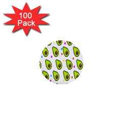 Avocado Seeds Green Fruit Plaid 1  Mini Buttons (100 Pack)  by Mariart