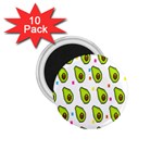 Avocado Seeds Green Fruit Plaid 1.75  Magnets (10 pack)  Front