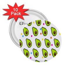 Avocado Seeds Green Fruit Plaid 2 25  Buttons (10 Pack)  by Mariart